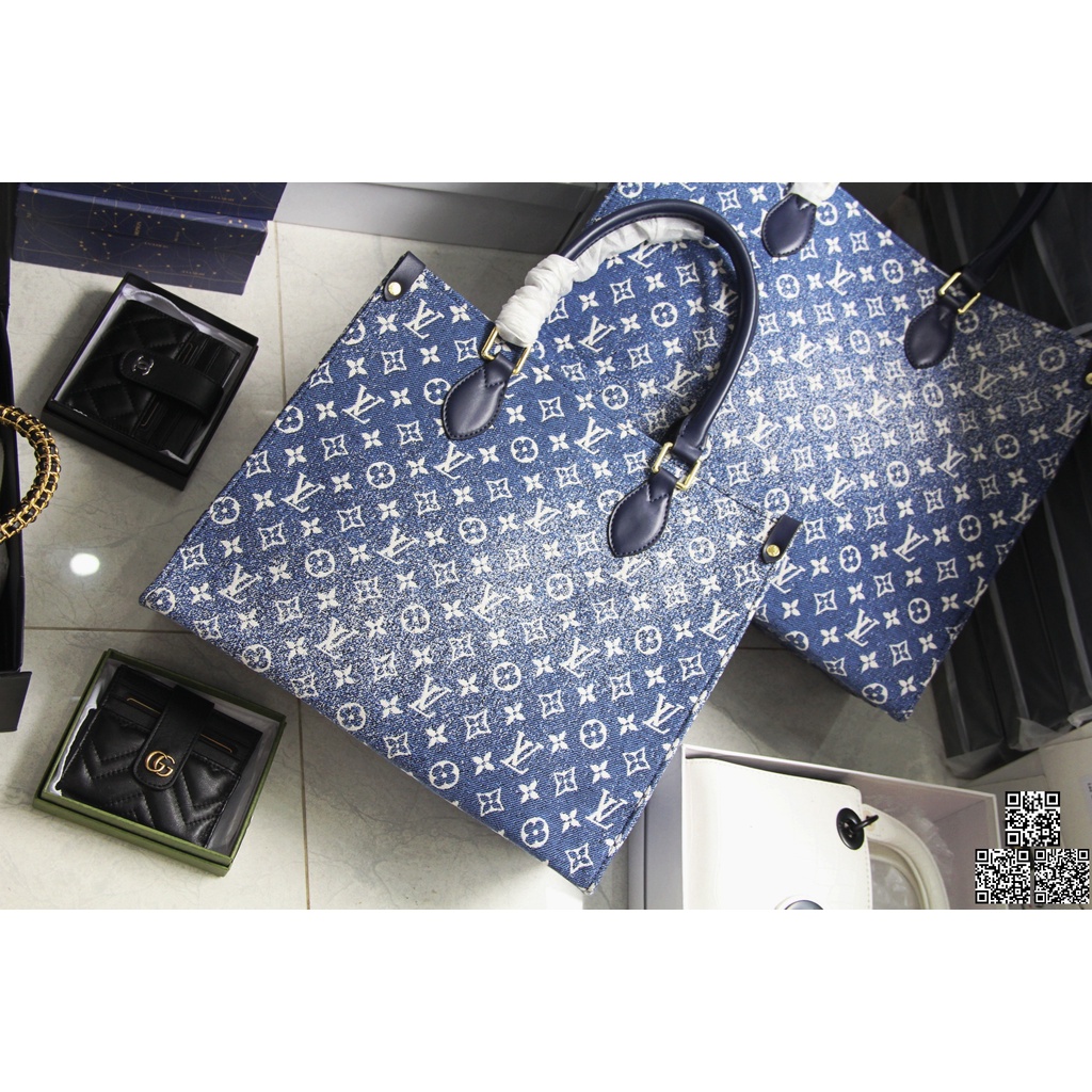 Túi Tote Book Denim Lvi Xanh Công Sở Dáng 2022 Size 36 Hàng Sẵn Hình Thật Shop Chụp