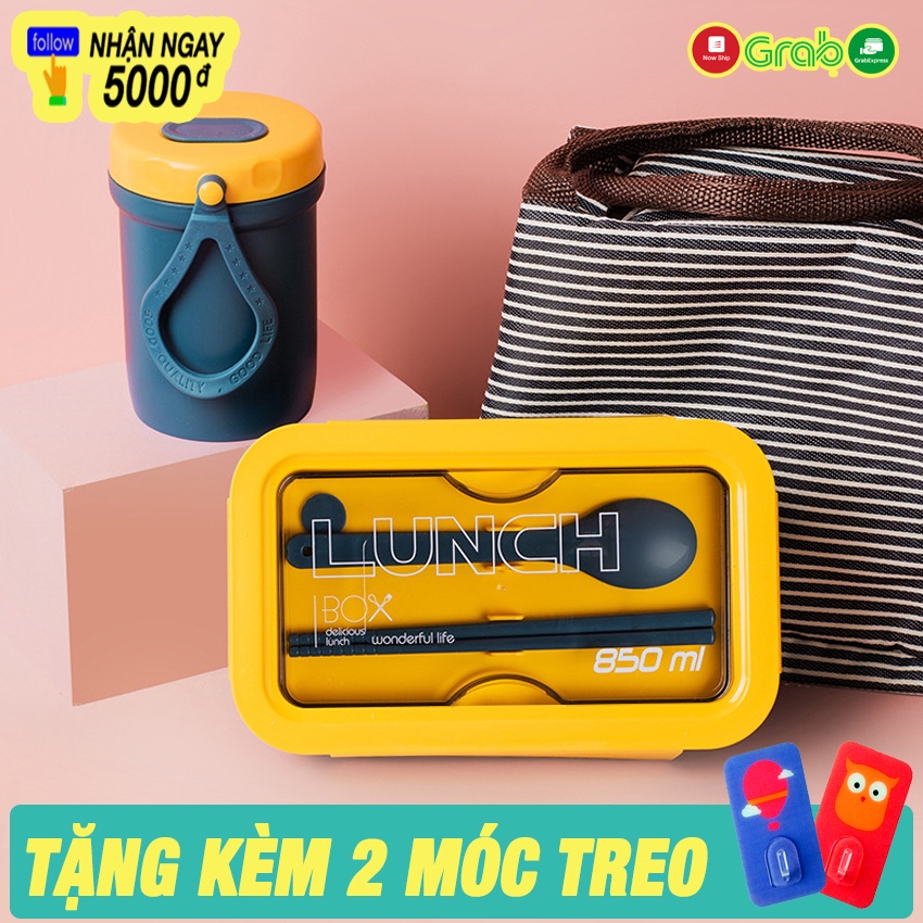 Hộp Đựng Cơm Văn Phòng HAPPYHOUSE84 – Hộp Cơm Giữ Nhiệt LUCNH BOX 850ml – Nhỏ Gọn Tiện Dụng - Dùng Được Lò Vi Sóng