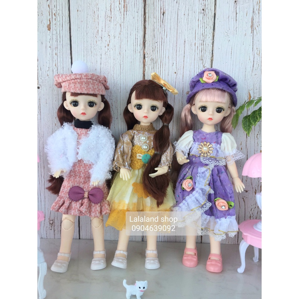 Búp bê barbie mắt đá 4d long lanh siêu đáng yêu, trang phục cầu kỳ, kích thước cao 30cm - đa dạng mẫu để chọn lựa