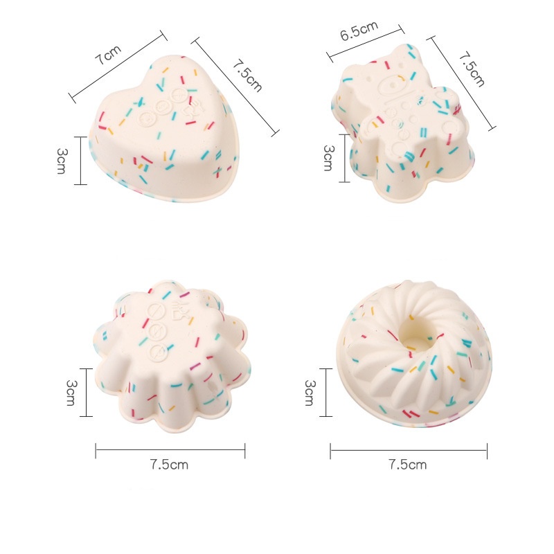 Khuôn làm bánh silicon, khuôn cupcake làm muffin, dụng cụ làm bánh, đồ ăn dặm cho bé