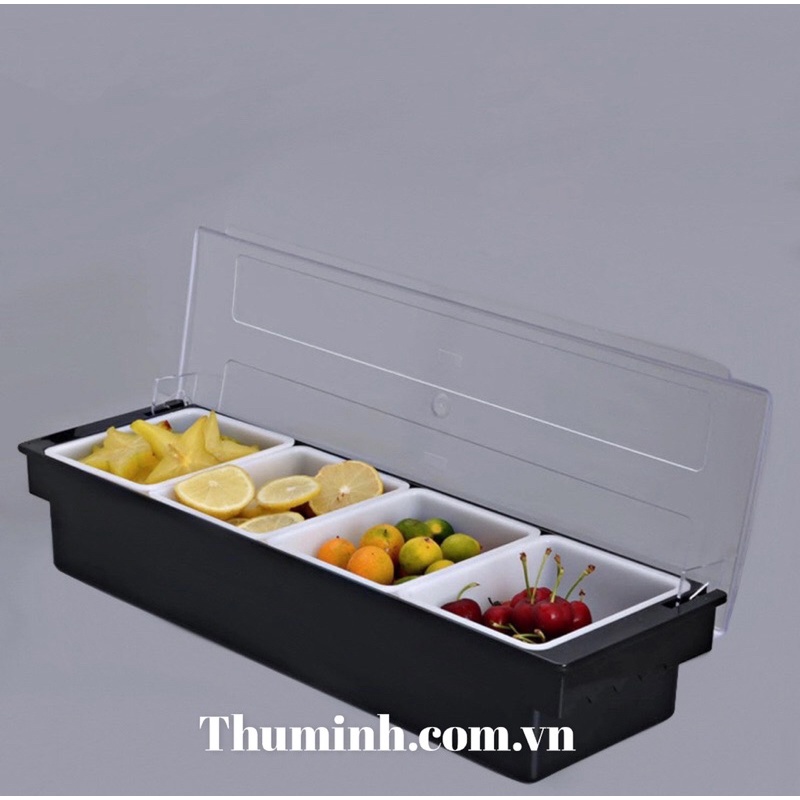 Khay Đựng Topping, Đựng Thạch, Đựng Trái Cây Nhựa Cao Cấp 4-5 -6 Ngăn