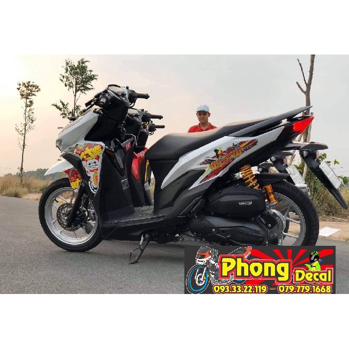 Tem Rời Decal Dán Xe Honda Vario Mẫu Mèo Thần Tài May Mắn