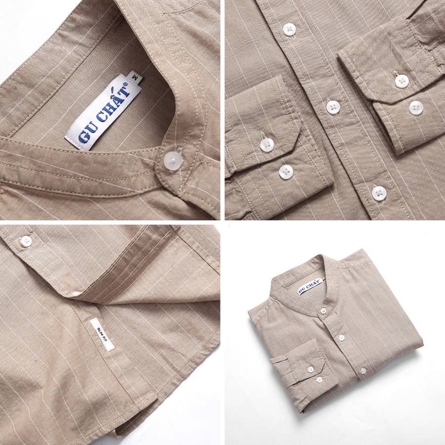 Áo Sơ Mi Nam Dài Tay GU CHẤT ,Vải Cotton Thoáng Mát, Không Nhăn, Không Bai Xù, GUSM11