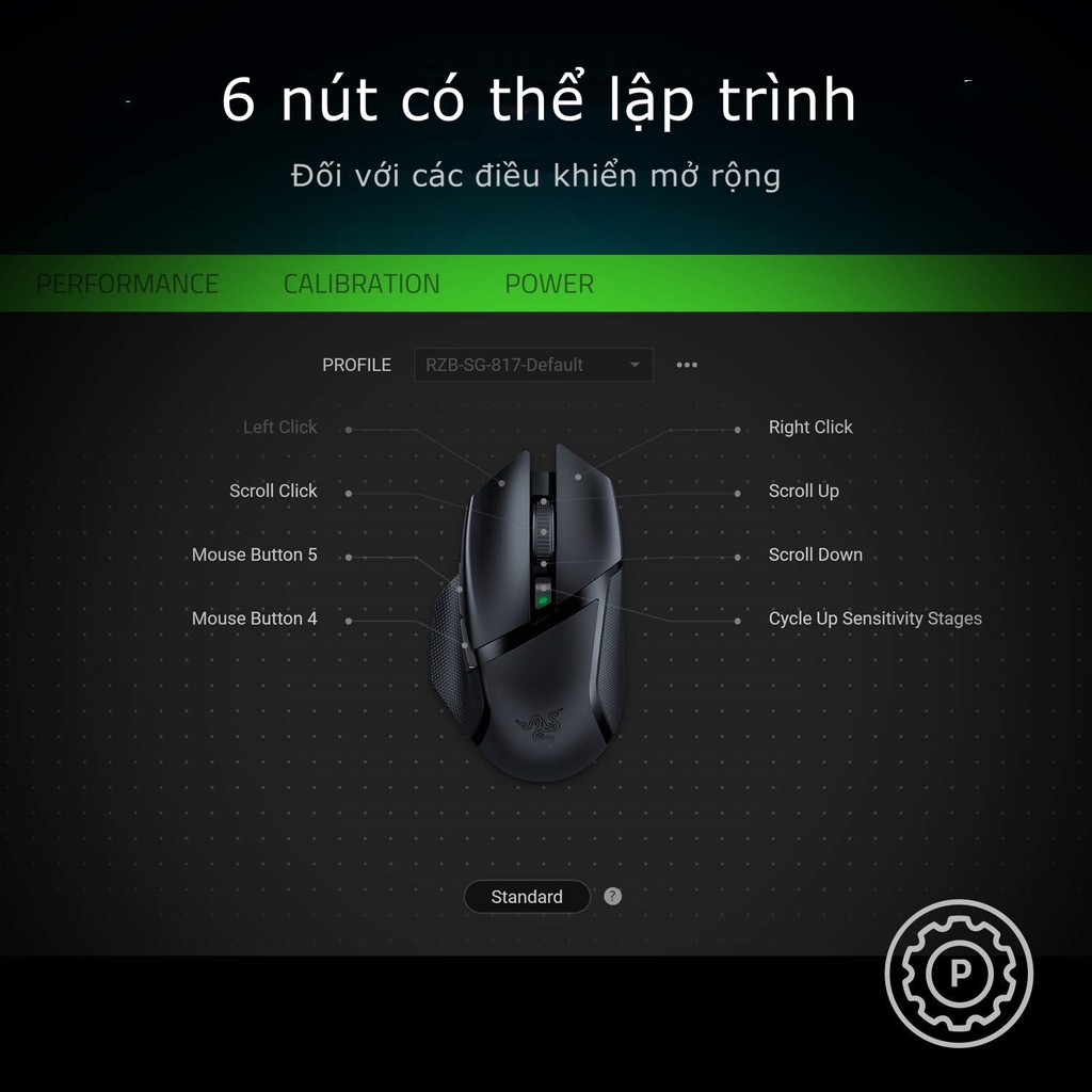 Chuột chơi game không dây siêu tốc Razer Basilisk X: Cảm biến quang 16000DPI DPI tương thích với Bluetooth & không dây