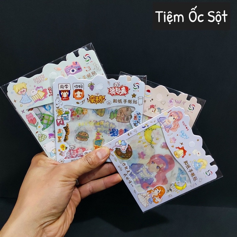 Set 3 tấm hình dán hoạ tiết dễ thương