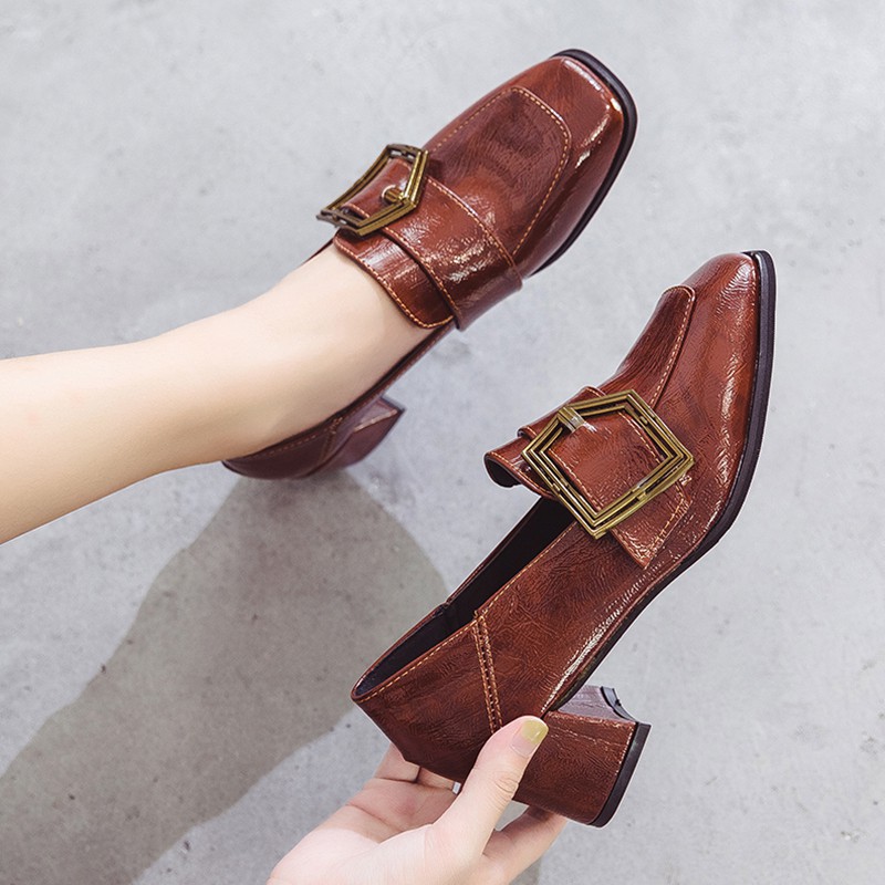 Giày Oxfort da bóng gót cao 5cm | BigBuy360 - bigbuy360.vn