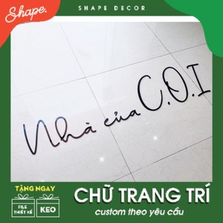 Chữ mica đen dán tường dán nổi 3D