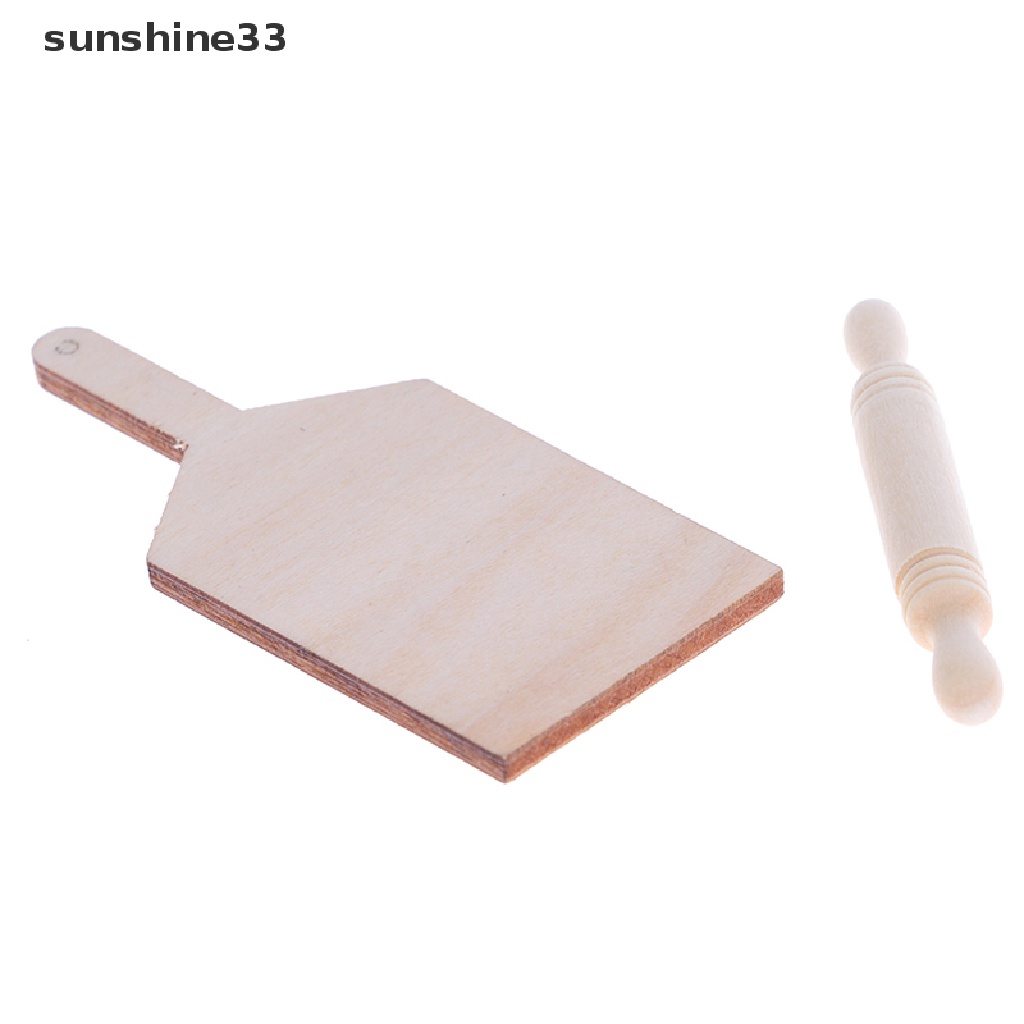 SU 1:12 Dollhouse Miniatures Kitchen Cutting Board Rolling Pin Set Accessories Toys n