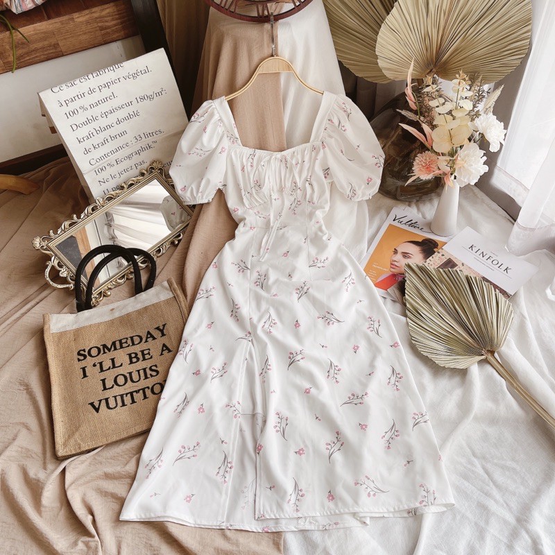 đầm hoa nhúng ngực xẻ đùi 10373 | BigBuy360 - bigbuy360.vn