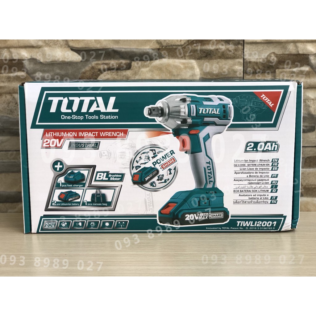MÁY SIẾT BULONG DÙNG PIN TOTAL 20V  TIWLI2001
