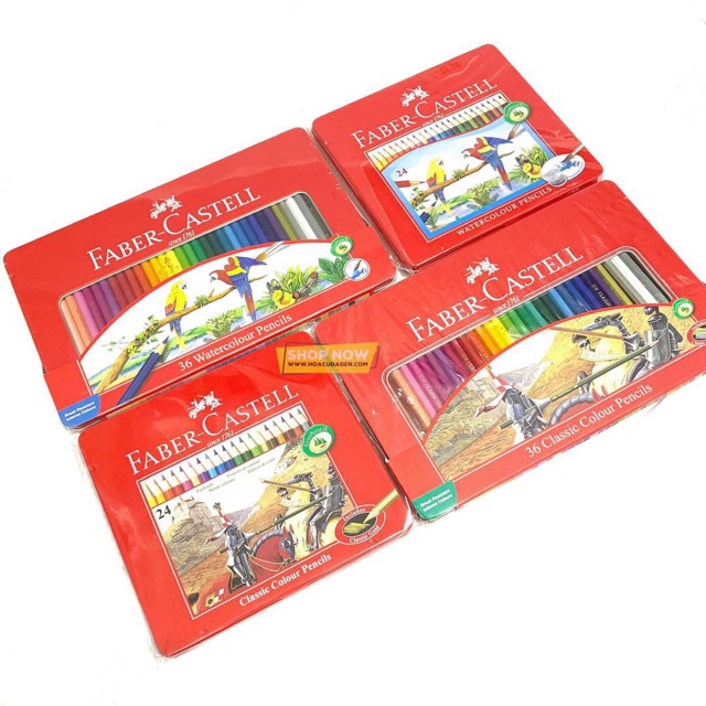 [DA ĐEN] [RẺ NHẤT] Chì Màu Khô Faber Castell 24/36/48 Màu