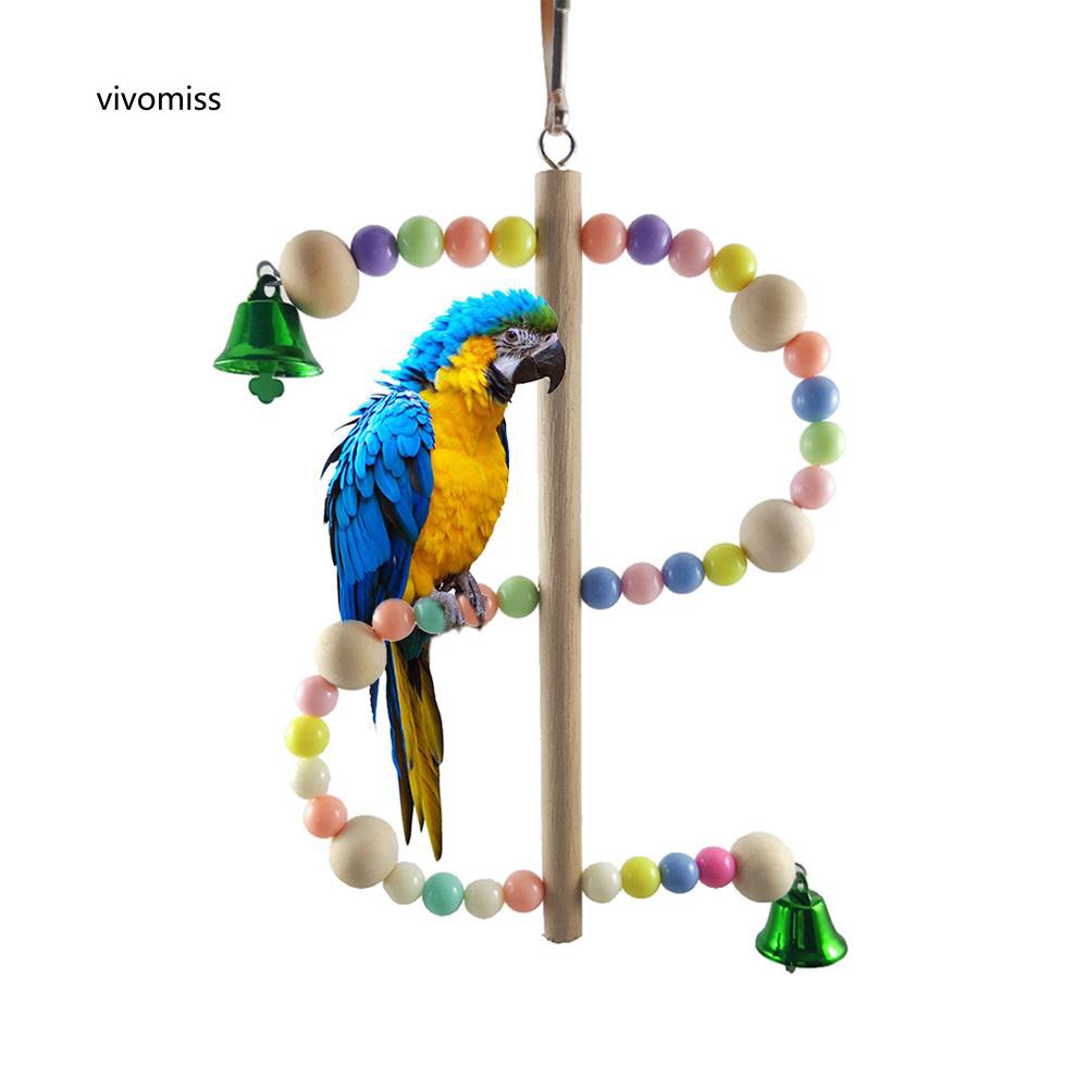 Đồ chơi treo kết hạt nhiều màu sắc cho vẹt cưng
