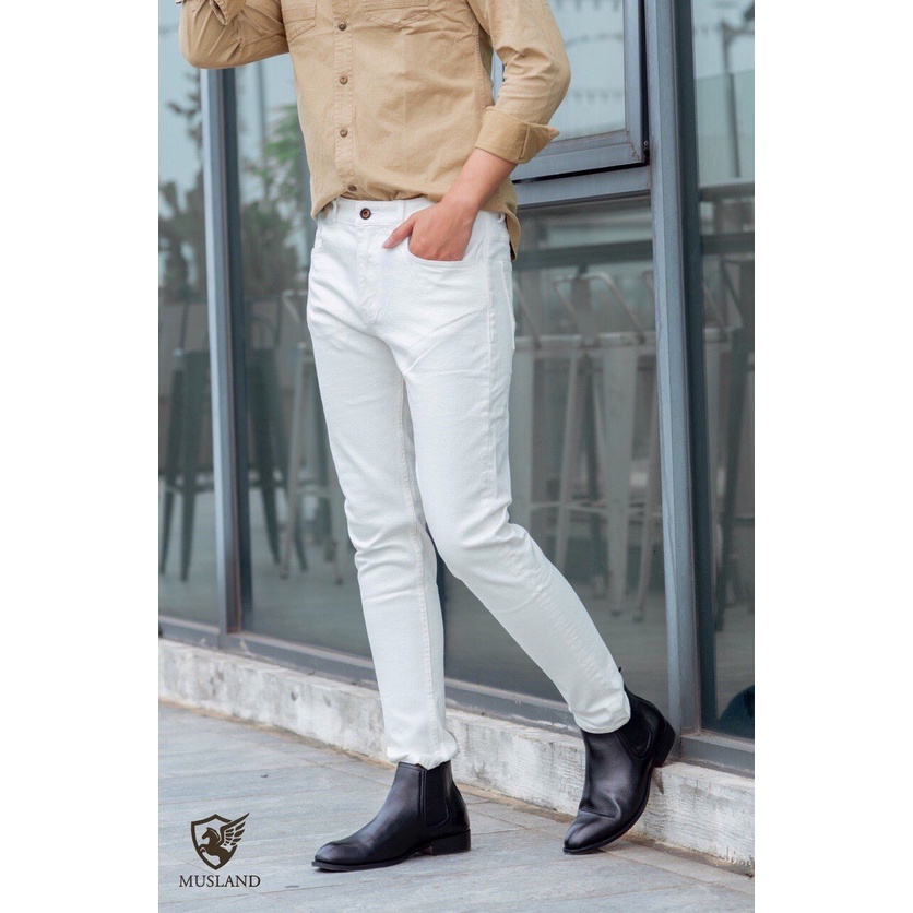 Quần jean nam chất bò cao cấp co dãn 4 chiều cực đẹp JEAN trơn from dáng skinny đẹp CAROLLSTORE Q09