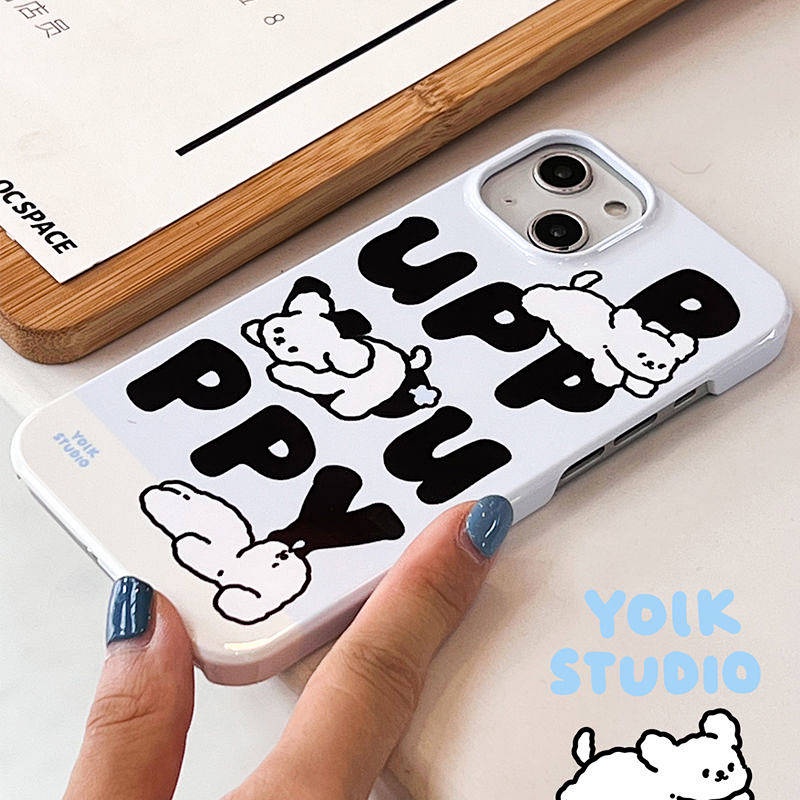 Ốp điện thoại silicone hình chú chó con nhàn rỗi dễ thương thích hợp cho iphone 13promax 12 11 Xsmax