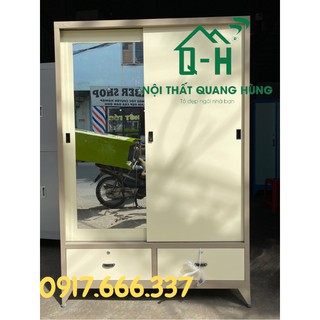 Tủ sắt sơn tĩnh điện 2 cánh cửa lùa cao cấp