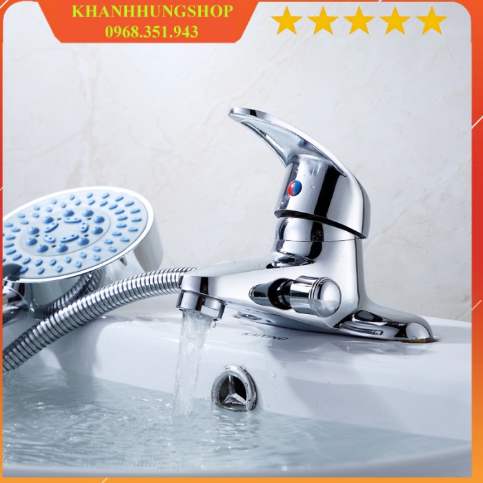 Vòi Chậu Rửa Liền Sen,vòi lavabo liền bát sen tăng áp