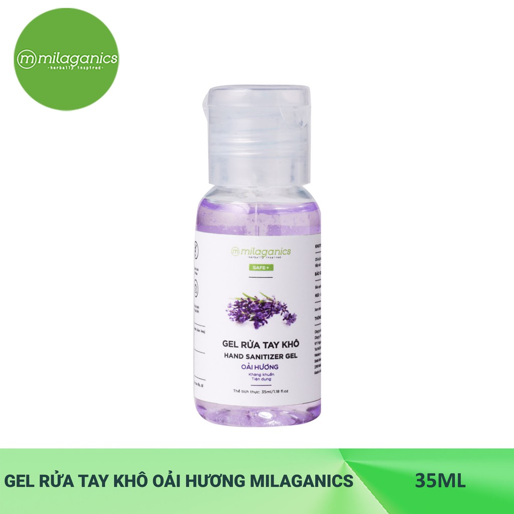 Gel rửa tay khô kháng khuẩn Oải Hương MILAGANICS 35ml (Chai)