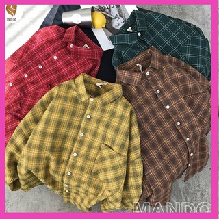 [Giá Ưu Đãi Siêu Sốc] Tặng Kính Mắt Áo Sơ Mi Nam Kẻ Caro Sơ Mi Flannel Phong Cách Giới Trẻ Hàn Quốc Chất Lượng