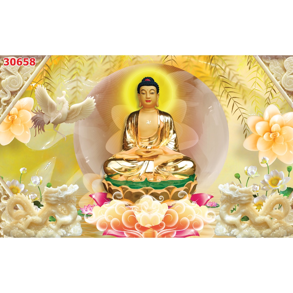 Tranh 3D dán tường Bàn thờ Gia Tiên Tặng Keo Đầy Đủ Đi Kèm