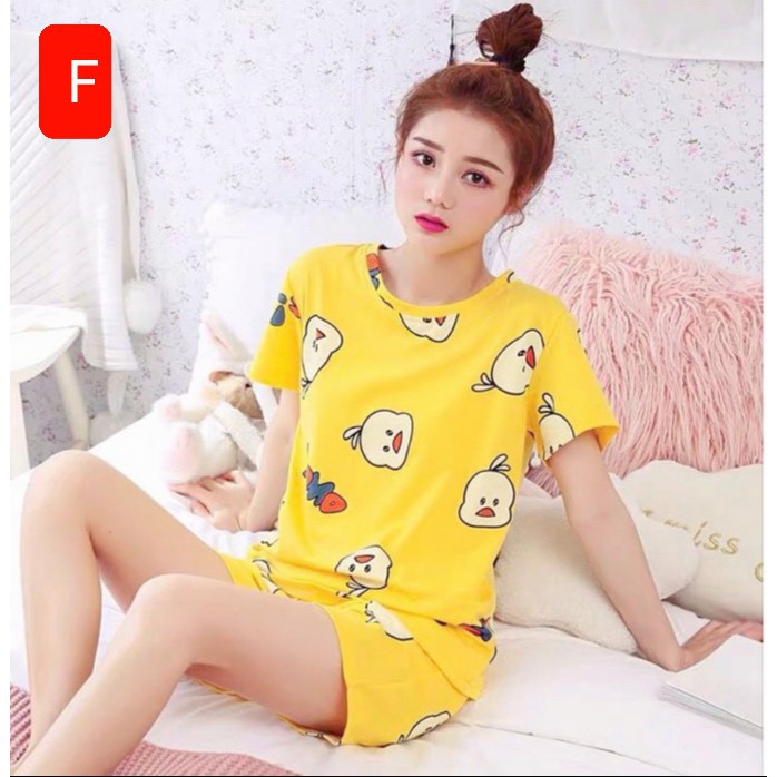 BỘ QUẦN ÁO NGỦ THUN CỘC TAY DÀNH CHO NỮ | BigBuy360 - bigbuy360.vn