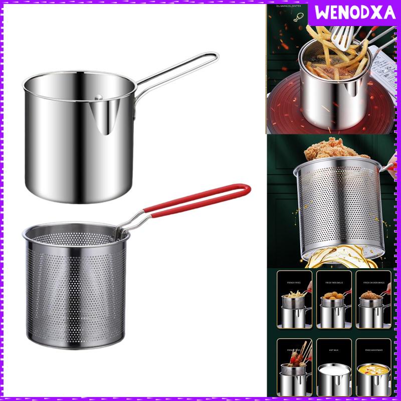 Nồi Chiên Bằng Thép Không Gỉ Loại Nhỏ Olecranon Có Cổng Chuyển Đổi Sâu Cho Cắm Trại / Tiệc Tùng / Nhà Ở
