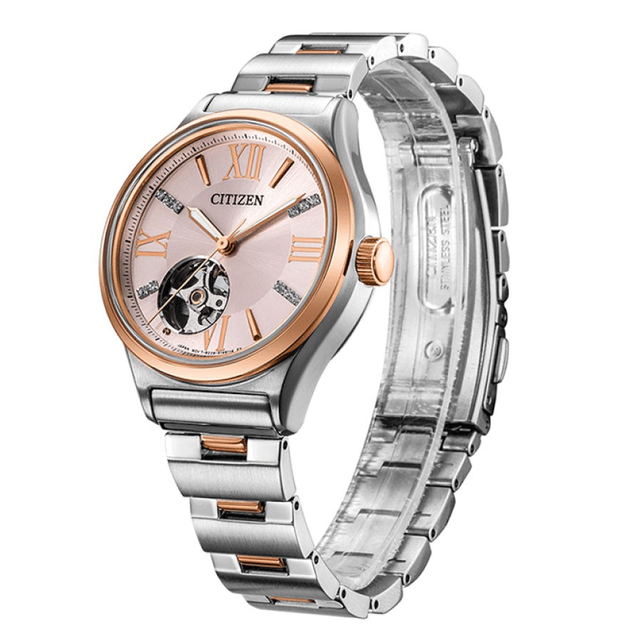 Đồng Hồ Nữ Citizen Đính Đá Swarovski Dây Thép Không Gỉ PC1009-51W - Mặt Hồng (Sapphire)