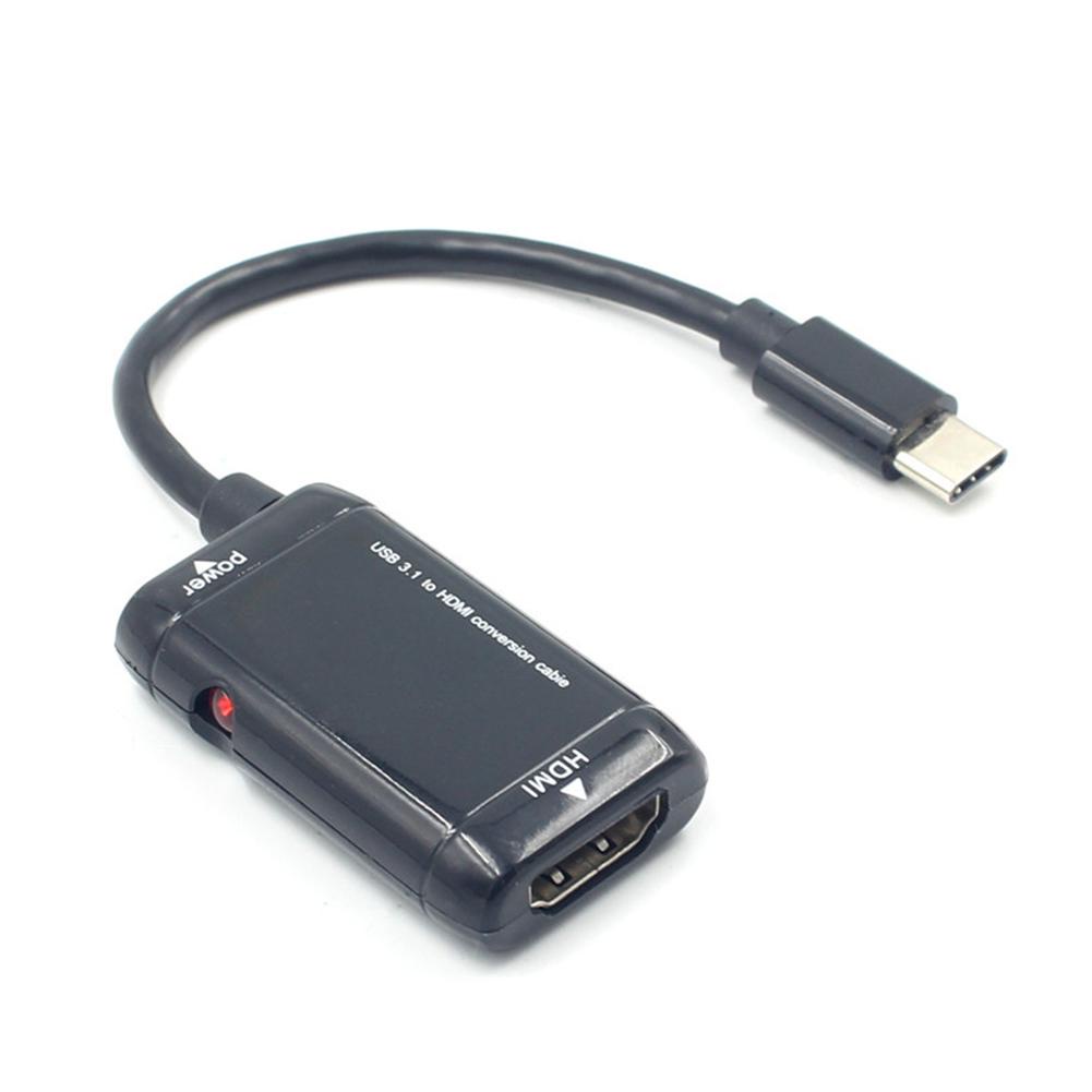 Dây Cáp Chuyển Đổi Usb-C Type C Sang Hdmi Usb 3.1 Cho Điện Thoại / Máy Tính Bảng Mhl Android Đen