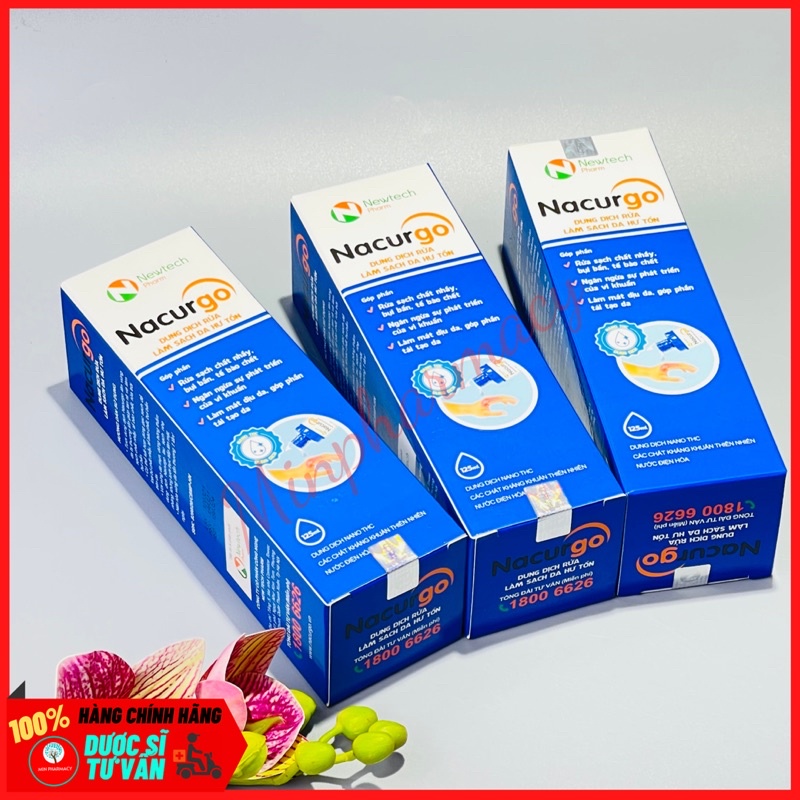 Dung dịch rửa, làm sạch da hư tổn NACURGO chai 125ml - Minpharmacy