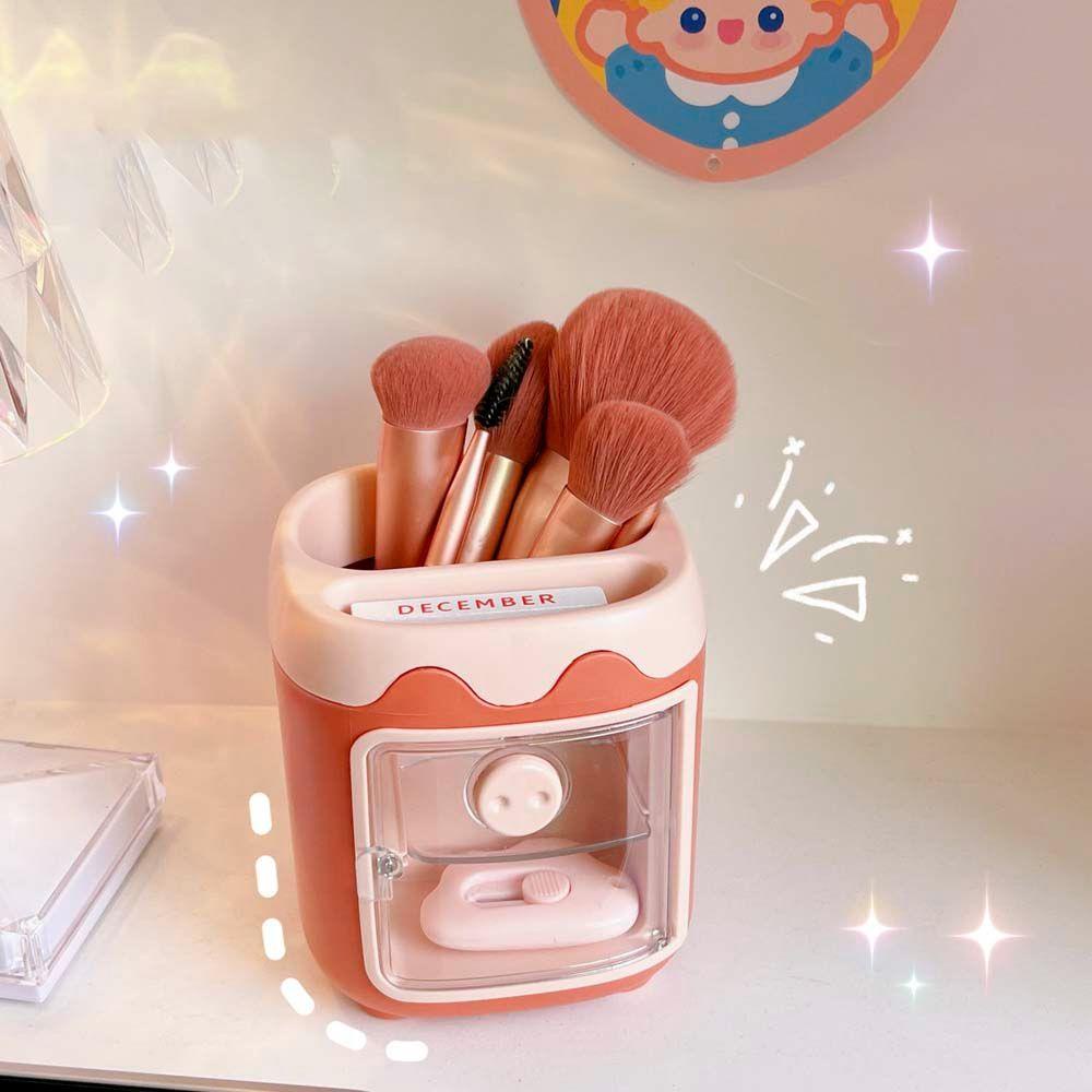 PEWANY Hộp Đựng Cọ Trang Điểm Bằng Nhựa Hình Chú Heo Dễ Thương Ốp