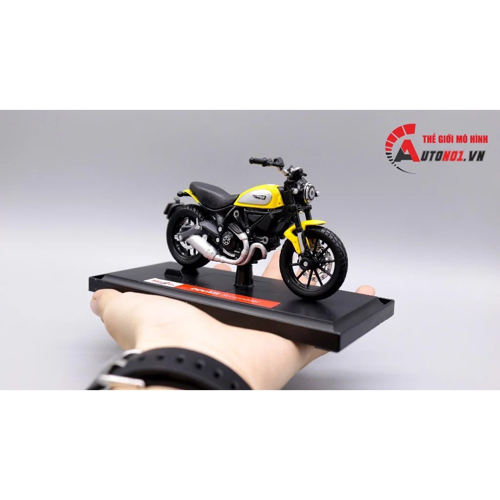 Mô hình xe mô tô Ducati scrambler yellow 1:18 Maisto 1788