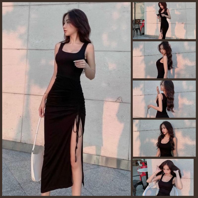 ĐẦM 2 dây thiết kế dây rút, đầm sát nách very sexy (Freesize &lt; 52kg) - 2FASHIONISTA