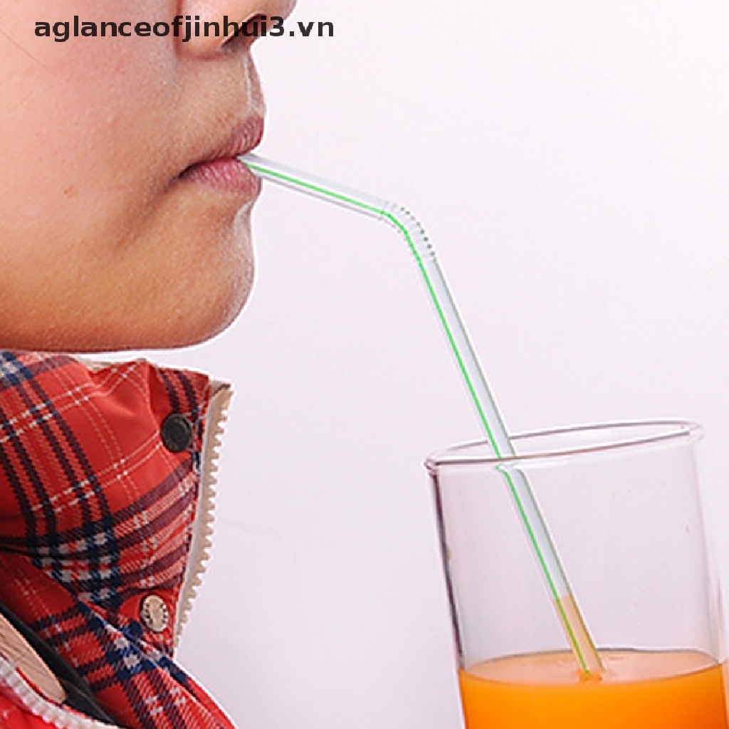 Set 100 Ống Hút Nhựa Nhiều Màu Dùng Một Lần