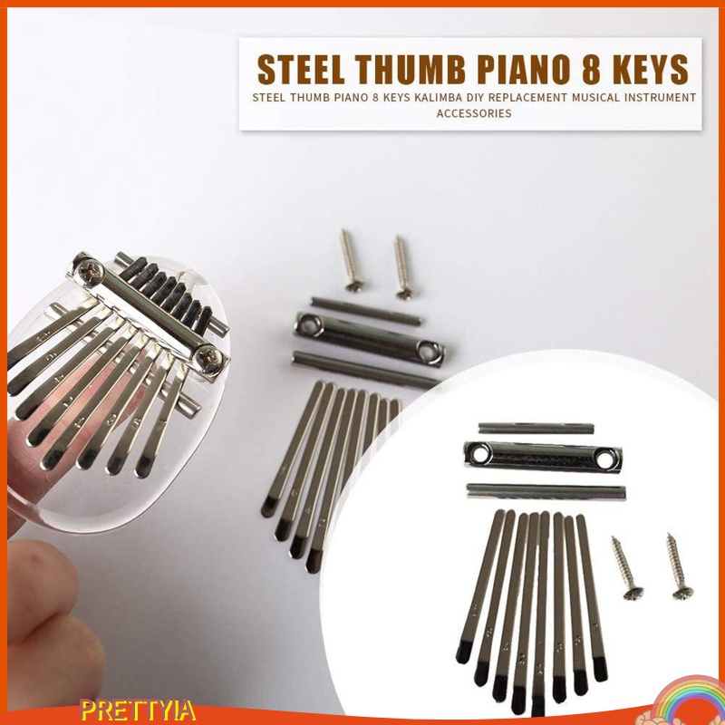 [PRETTYIA]Thumb Piano Kalimba Bridge Saddle 8 Key Set DIY Spare Parts Key of Kalimba