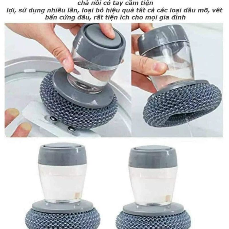 Cọ, chà xoong, bát cầm tay có ngăn chứa dầu rửa tiện lợi, đa năng