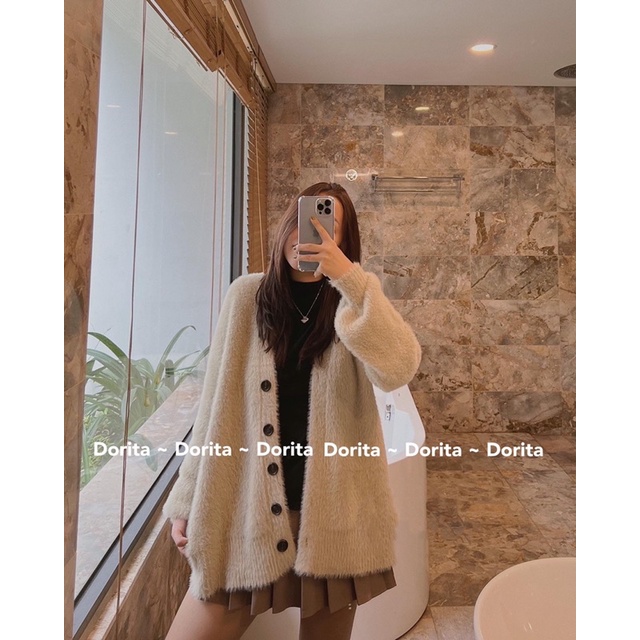 [Ảnh thật/Video] Áo len Cardigan lông thỏ Quảng Châu, Áo Cadigan lông thỏ 4 cúc - Dorita Boutique | BigBuy360 - bigbuy360.vn