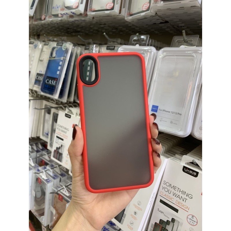 Ốp Lưng Nhám Viền Màu LIKGUS Iphone X/ Xs/ Xs Max Chống Bám Vân Tay - Hàng Chính Hãng