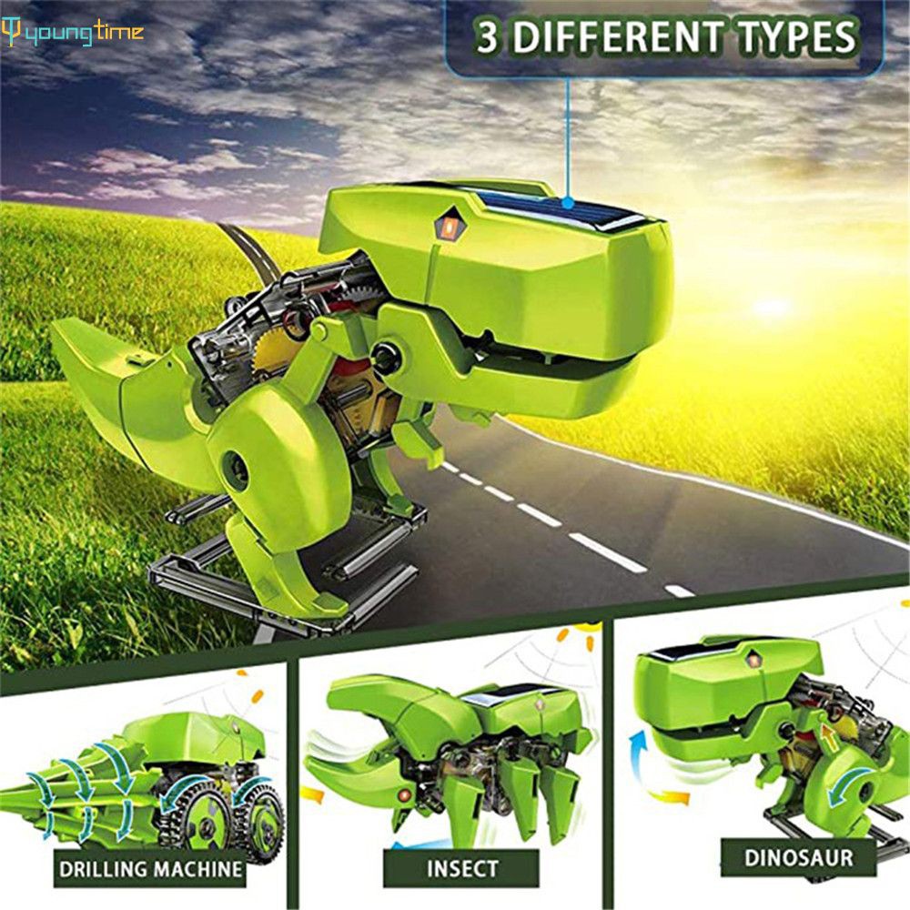 Đồ Chơi Lắp Ráp Khủng Long Sử Dụng Năng Lượng Mặt Trời 3 Trong 1