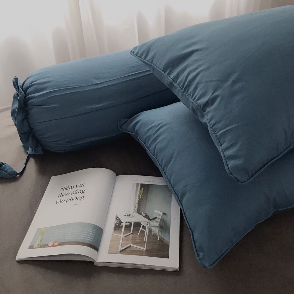Vỏ gối nằm cotton trơn màu phong cách Hàn Quốc cao cấp
