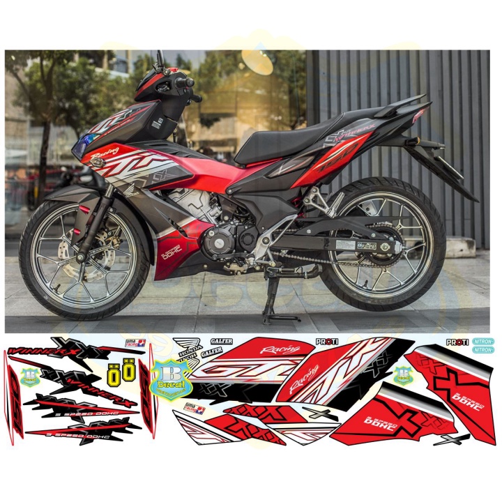 ( Quí khách vui lòng mang ra tiệm cho thợ dán ) Tem winner X GTR đỏ đen nhám