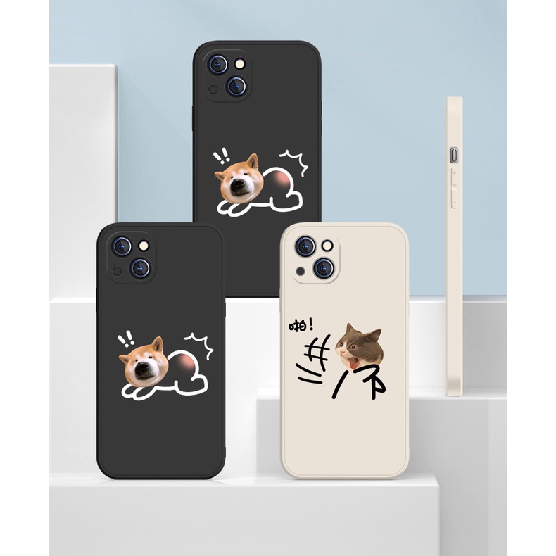 Ốp Điện Thoại Hình Chó Mèo Chống Sốc Cho Iphone 13 Pro 11 Pro Max Xr 6s 7 8 Plus 12 Mini 14 Pro Xs Max