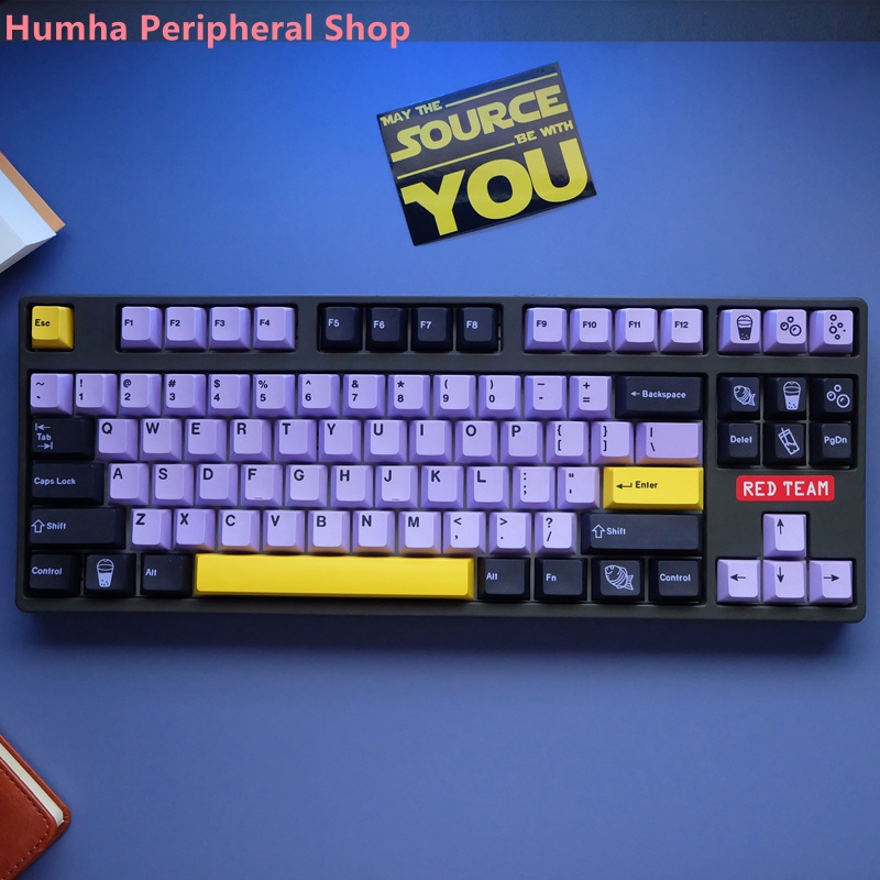 Humha Taro keycap PBT Chất Liệu Nhuộm-Sublimation Cherry profile Bàn Phím Cơ Keycap Cá Tính Keycap G