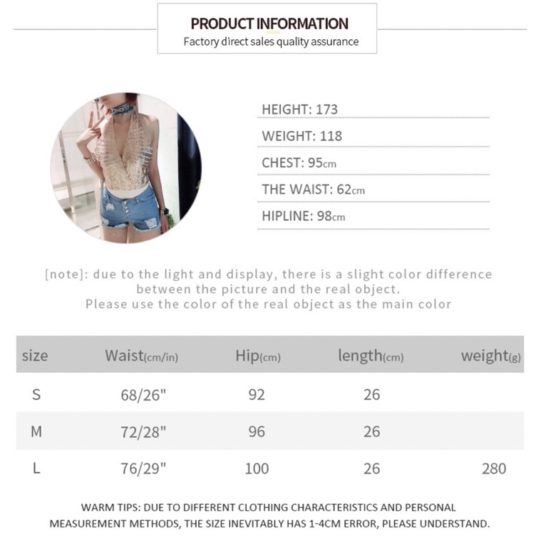 TW826# - Quần Soóc Bò Kéo Khoá Tua Rua Rách Phong Cách Gợi Cảm