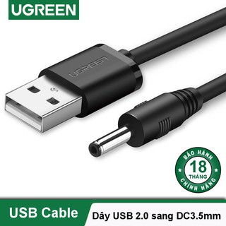 Mua Dây chuyển nguồn USB 2.0 sang DC1.35 x 3.5mm Ugreen 10376 màu đen(dài 1m)