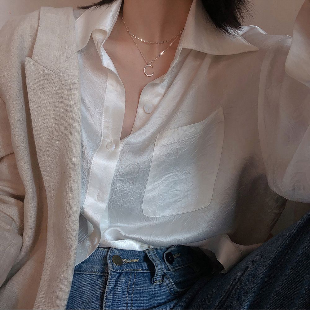 Vòng cổ hai lớp đính đá zircon hình ngôi sao phong cách cổ điển Hàn Quốc cho nữ