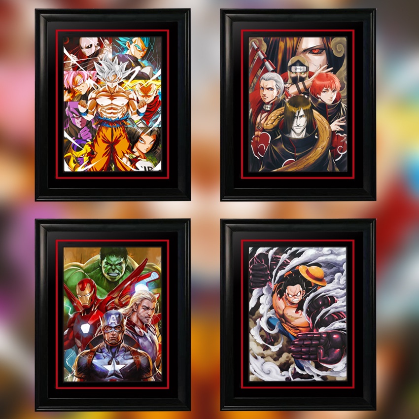 Tranh 3D Nhân Vật One Piece Dragon Balls Học Viện Siêu Anh Hùng - Tranh 3D Anime