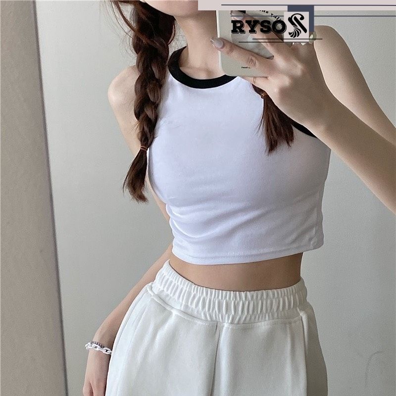 Áo 3 lỗ croptop chất thun gân siêu năng động