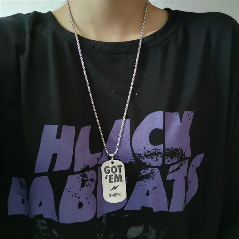 vòng cổ Thép Titan Mặt Quân Đội Phong Cách Hip Hop