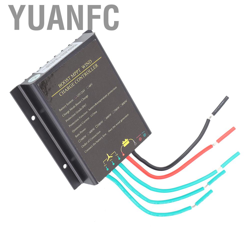 Yuanfc 12V/24V Waterproof Wind Turbine Controller Boost MPPT Charge Power Regulator Aluminum Alloy