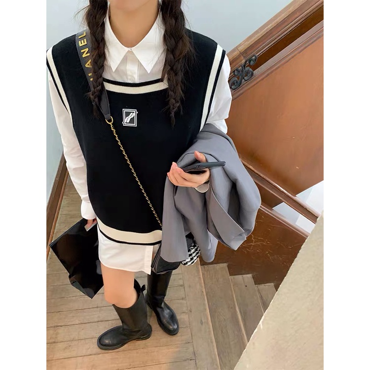 Áo len SUXI không tay cổ vuông thiết kế mới thời trang mùa thu phong cách hàn quốc dành cho nữ