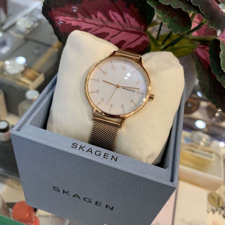 Gm store- Đồng hồ nữ Skagen dây kim loại màu đồng